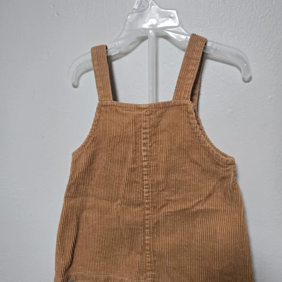 Kids Tan Corduroy Overalls - Picture 2 of 3